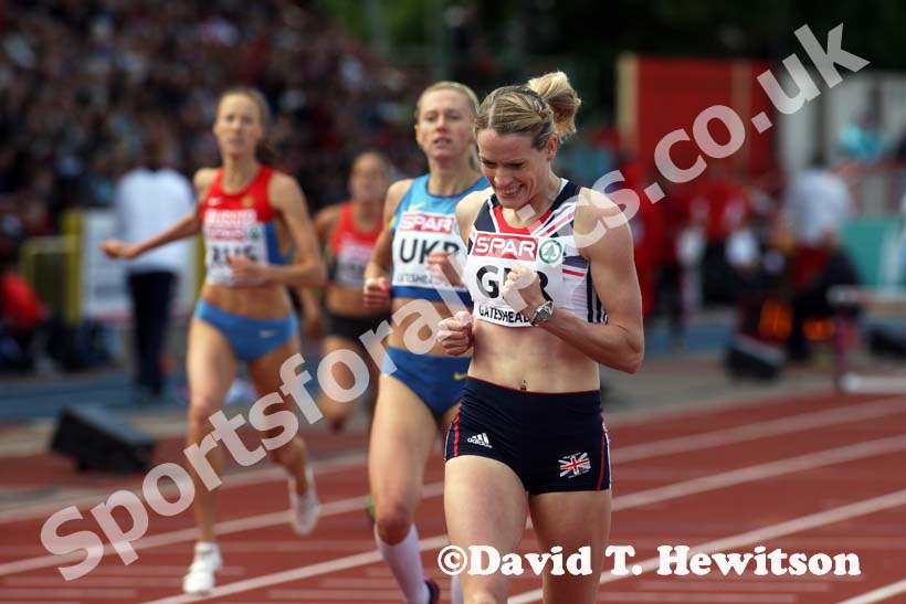 Eilidh Child (GB) wins the 400 metres hurdles at the European Athletics Team Championships.